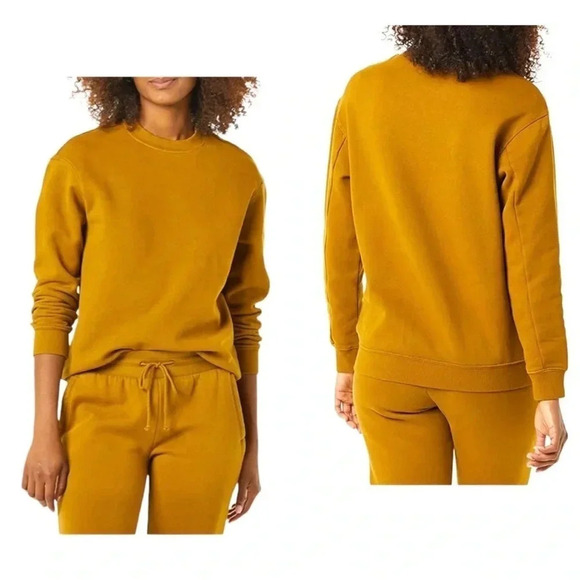 Goodfellow & Co Tops - GOODFELLOW & CO* Women’s Yellow Fleece Beefy Crew-Neck Sweatshirt Size L